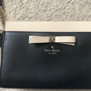 Kate Spade leather crossbody bag purse black beige